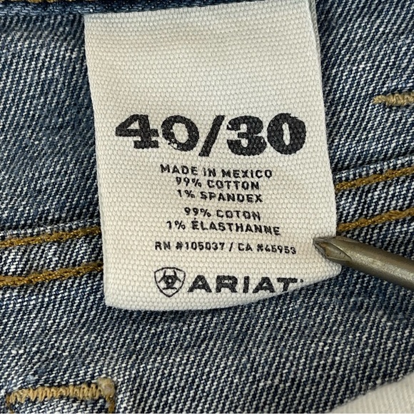 Ariat M4 Low Rise Boot Blue Jeans Men's 40x30 Cowboy Western Stretch - Picture 7 of 16